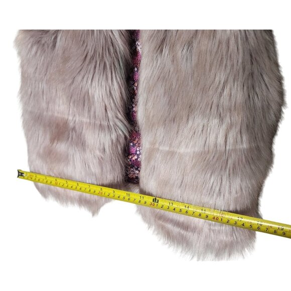 Cat & Jack Girls Faux Fur Vest L (10/12) Soft Plush Gray Sleeveless Outerwear - Picture 8 of 9